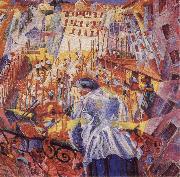 Umberto Boccioni The Noise of the Street Enters the House oil on canvas
